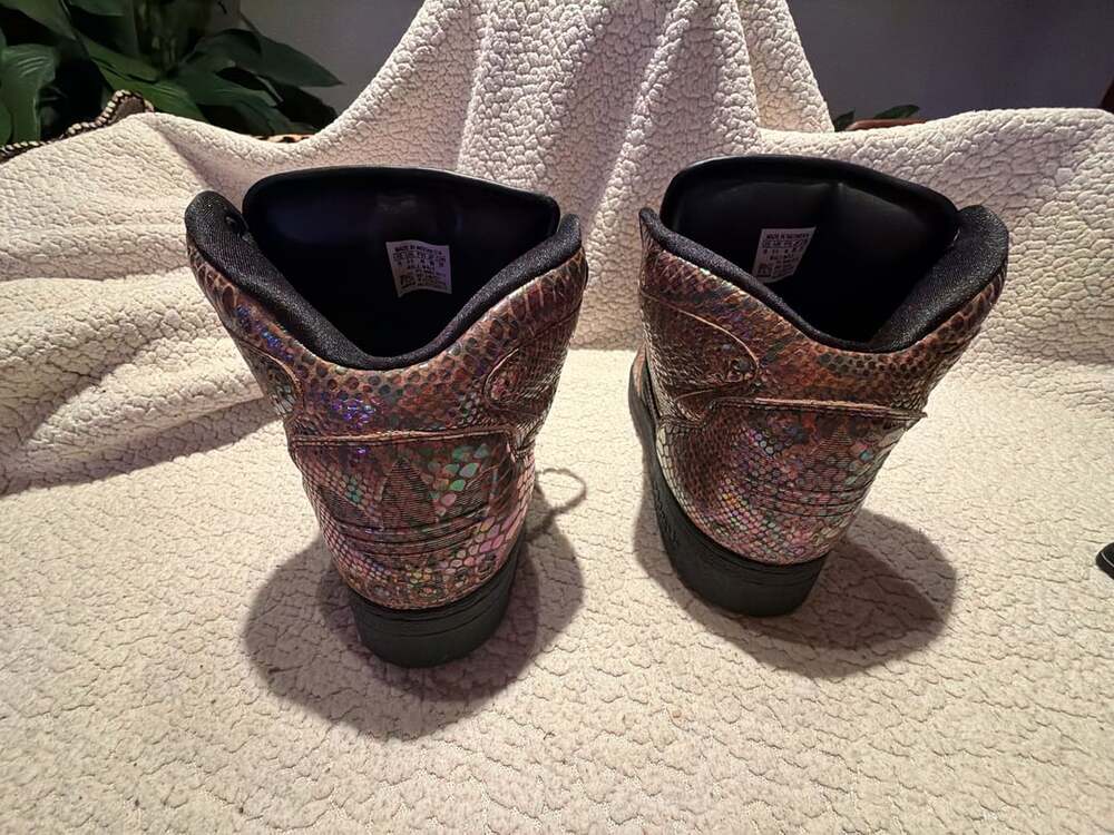 Adidas Jeremy Scott Instinct Hi Rainbow Snakeskin Sneakers - Picture 3 of 4